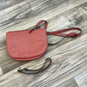 Lo & Sons | Waverly 2 Camel Leather Waist Bag/Wristlet/ Crossbody Bag (small)